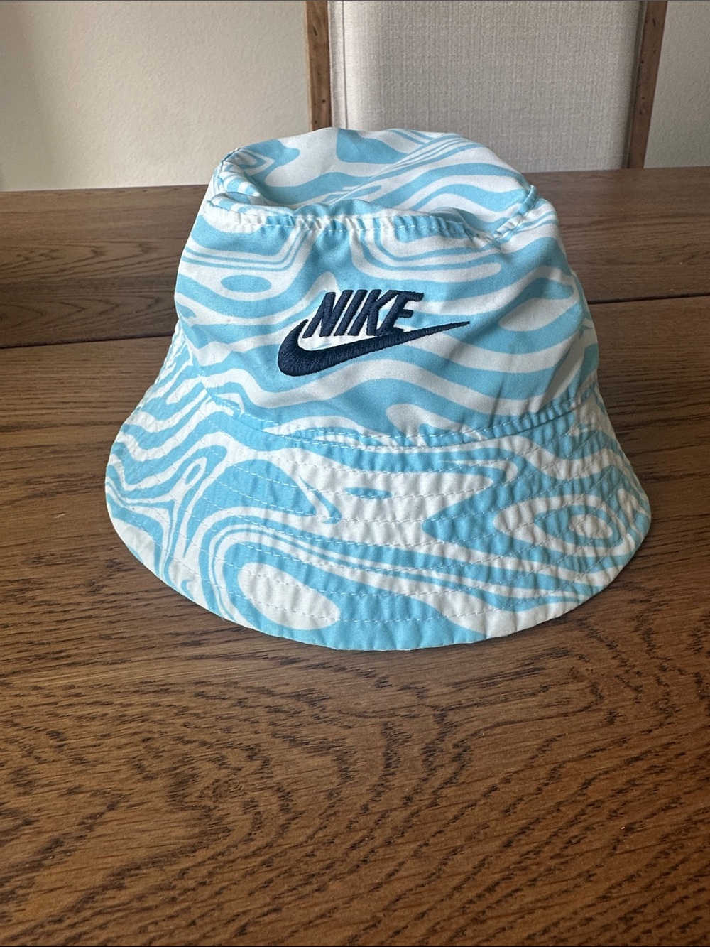 Nike Kids Light Blue & White Wave Bucket Hat